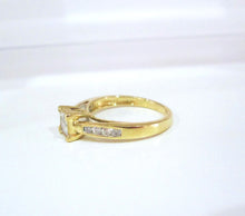 Load image into Gallery viewer, 10ct Yellow Gold Illusion Bezel Set Princess Cut Diamond Cluster Ring
