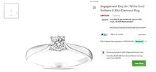 Load image into Gallery viewer, 9ct White Gold .33ct Brilliant Cut Solitaire Diamond Engagement Ring
