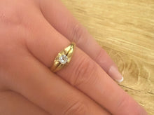 Load image into Gallery viewer, 18ct Yellow Gold Old Mine Cut Diamond Signet Solitaire Ring
