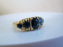 Load image into Gallery viewer, 1970s 9ct Yellow Gold Blue Sapphire Eternity Ring
