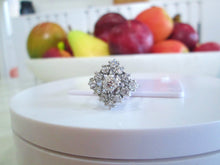 Load image into Gallery viewer, French 18ct White Gold 1.40ct Old Mine Cut Diamond Cluster Ring
