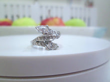 Load image into Gallery viewer, 18ct White Gold Pear &amp; Brilliant Cut Diamond Snake Style Cluster Ring
