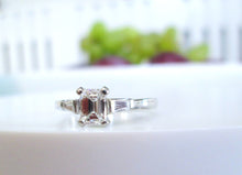 Load image into Gallery viewer, 950 Platinum Emerald &amp; Baguette Cut GIA Flawless Diamond Trilogy Ring
