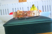 Load image into Gallery viewer, 9ct Yellow Gold Art Deco Thick Heavy Buckle Bangle Bracelet Unisex
