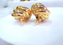 Load image into Gallery viewer, 18ct Yellow &amp; Rose Gold Heavy Large Knot Stud Earrings
