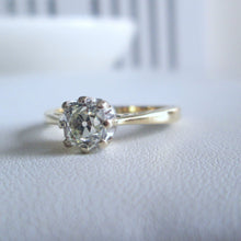 Load image into Gallery viewer, 18ct Gold 1.00ct Old Mine Cushion Cut Diamond Solitaire Engagement Ring
