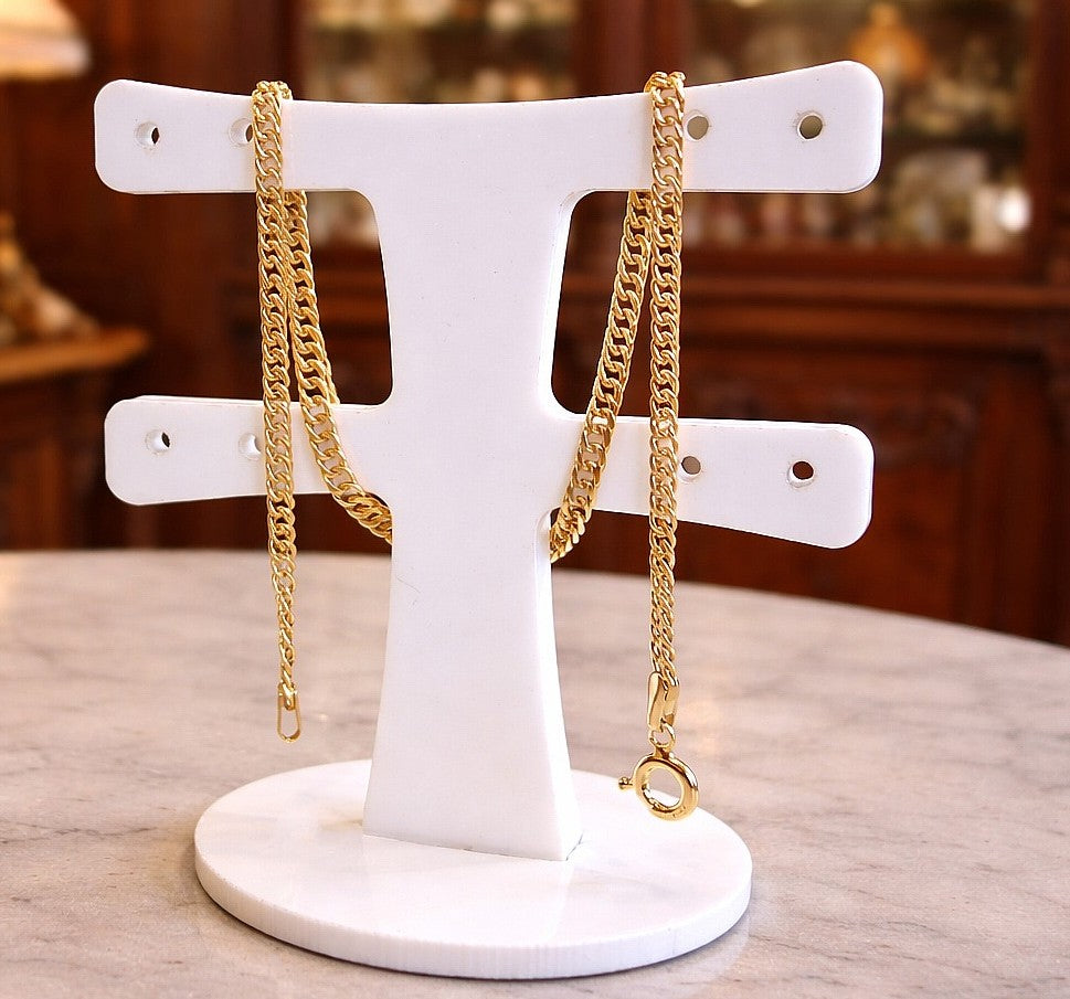 18ct Yellow Gold Cuban Link Chain Anklet Bracelet