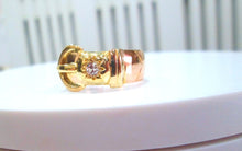 Load image into Gallery viewer, Art Deco 18ct Yellow Gold Heavy Wide Buckle Diamond Ring
