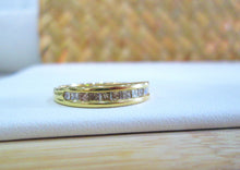 Load image into Gallery viewer, 18ct Yellow Gold Channel Set Princess Cut Diamond Eternity Ring
