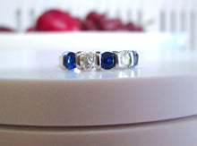 Load image into Gallery viewer, Platinum 1.25ct Brilliant Cut Diamond &amp; Sapphire Tension Set Eternity Ring
