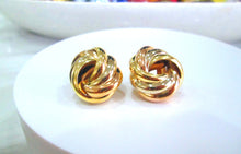 Load image into Gallery viewer, 18ct Yellow &amp; Rose Gold Heavy Large Knot Stud Earrings
