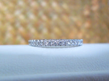 Load image into Gallery viewer, Platinum Brilliant Cut Diamond Half Eternity Slim Wedding Stacking Band Ring
