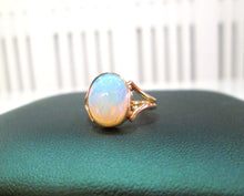 Load image into Gallery viewer, 9ct Rose Gold Oval Cut Opal Bezel Set Solitaire Ring
