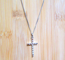 Load image into Gallery viewer, 9ct White Gold Brilliant Cut Diamond Cross Pendant Necklace
