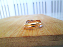 Load image into Gallery viewer, 18ct Multi Tone Yellow White &amp; Rose Gold Russian Triple Band Ring
