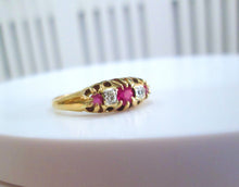 Load image into Gallery viewer, 18ct Yellow Gold Ruby &amp; Old European Cut Diamond Eternity Ring
