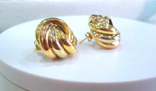 Load image into Gallery viewer, 18ct Yellow &amp; Rose Gold Heavy Large Knot Stud Earrings
