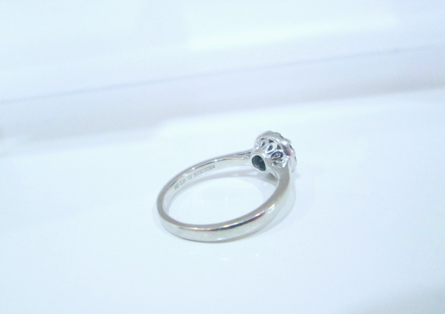 Platinum Round Brilliant Cut Forever Diamond Halo Cluster Ring