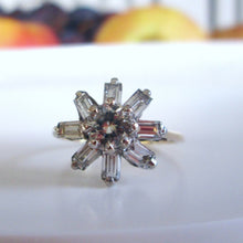 Load image into Gallery viewer, 14ct Yellow Gold 1.30ct Transitional &amp; Baguette Cut Diamond Cluster Ring
