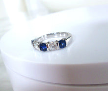 Load image into Gallery viewer, Platinum 1.25ct Brilliant Cut Diamond &amp; Sapphire Tension Set Eternity Ring
