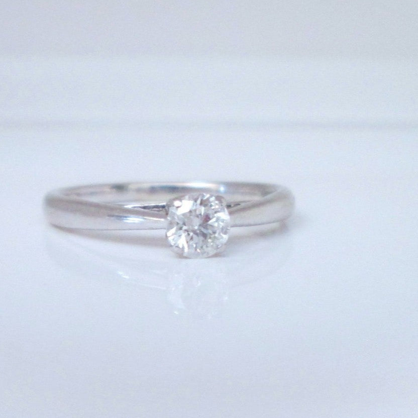 9ct White Gold .33ct Brilliant Cut Solitaire Diamond Engagement Ring