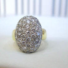 Load image into Gallery viewer, 18ct Yellow Gold 2.20ct Round Brilliant Cut Diamond Cluster Bombe Ring
