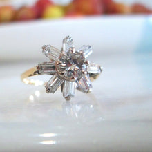 Load image into Gallery viewer, 14ct Yellow Gold 1.30ct Transitional &amp; Baguette Cut Diamond Cluster Ring
