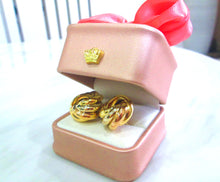 Load image into Gallery viewer, 18ct Yellow &amp; Rose Gold Heavy Large Knot Stud Earrings
