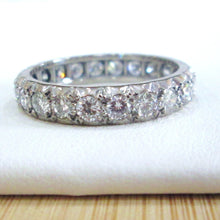 Load image into Gallery viewer, 1970s 18ct White Gold 1.70ct Full Diamond Eternity Wedding Band Ring
