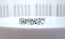 Load image into Gallery viewer, 14ct White Gold Brilliant Cut Diamond Filigree Cluster Ring
