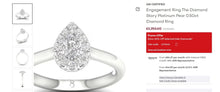 Load image into Gallery viewer, 18ct White Gold .52ct Diamond Halo Pear Shaped Cluster Ring
