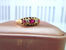 Load image into Gallery viewer, 18ct Yellow Gold Ruby &amp; Old European Cut Diamond Eternity Ring
