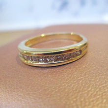 Load image into Gallery viewer, 18ct Yellow Gold Channel Set Princess Cut Diamond Eternity Ring
