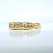 Load image into Gallery viewer, 18ct Yellow Gold Channel Set Princess Cut Diamond Eternity Ring
