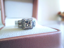 Load image into Gallery viewer, Heavy Platinum 1.60ct Princess Cut Diamond Trilogy Halo Ring
