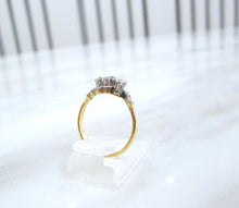 Load image into Gallery viewer, 18ct Yellow Gold &amp; Platinum Old Transitional Cut Diamond Trilogy Ring
