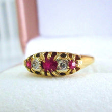 Load image into Gallery viewer, 18ct Yellow Gold Ruby &amp; Old European Cut Diamond Eternity Ring
