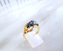 Load image into Gallery viewer, 1980&#39;s 18ct Yellow &amp; Black Gold Carrera Y Carrera Stallion Horse Diamond Ring
