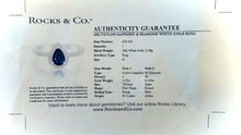 Load image into Gallery viewer, 18ct White Gold Pear Cut Sapphire &amp; Diamond Halo Ring

