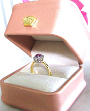 Load image into Gallery viewer, 18ct Yellow Gold Oval Cut Pink Sapphire &amp; Diamond Cluster Halo Ring
