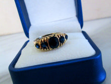 Load image into Gallery viewer, 1970s 9ct Yellow Gold Blue Sapphire Eternity Ring
