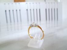 Load image into Gallery viewer, 22ct Yellow Gold Old Mine Cut Diamond Trilogy Engagment Ring
