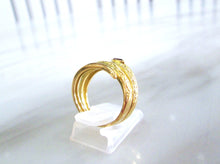 Load image into Gallery viewer, 18ct Yellow Gold Marquise Cut Ruby &amp; Diamond Serpent Snake Ring
