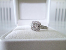 Load image into Gallery viewer, 9ct White Gold Princess &amp; Brilliant Cut Diamond Halo Cluster Ring
