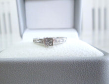 Load image into Gallery viewer, 18ct White Gold Princess Baguette &amp; Brilliant Cut Diamond Cluster Ring
