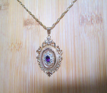 Load image into Gallery viewer, 9ct Yellow Gold Amethyst &amp; Rose Cut Diamond Pendant Necklace
