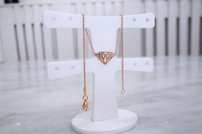 Beaverbrooks Fine 9ct Solid Rose Gold Diamond Motif Geometric Diamond Bracelet