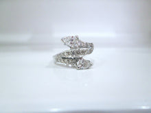 Load image into Gallery viewer, 18ct White Gold Pear &amp; Brilliant Cut Diamond Snake Style Cluster Ring
