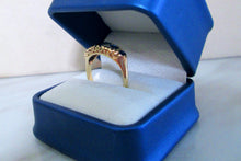 Load image into Gallery viewer, 1970s 9ct Yellow Gold Blue Sapphire Eternity Ring
