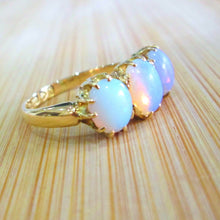 Load image into Gallery viewer, Edwardian 18ct Yellow Gold Opal Trilogy Ring
